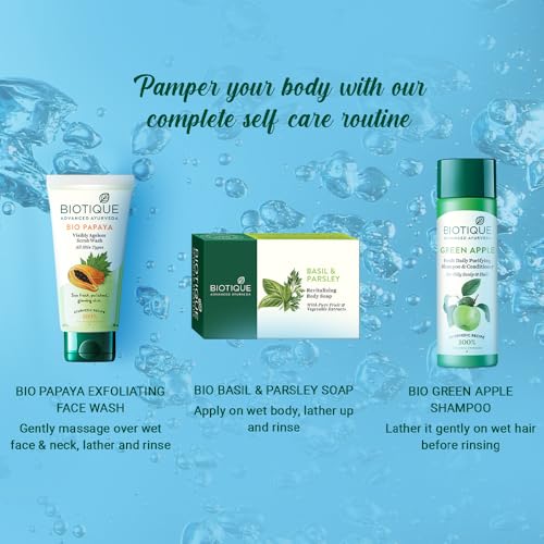Image of Biotique Basil & Parsley revitalizing Bathing Bar 150g x 3