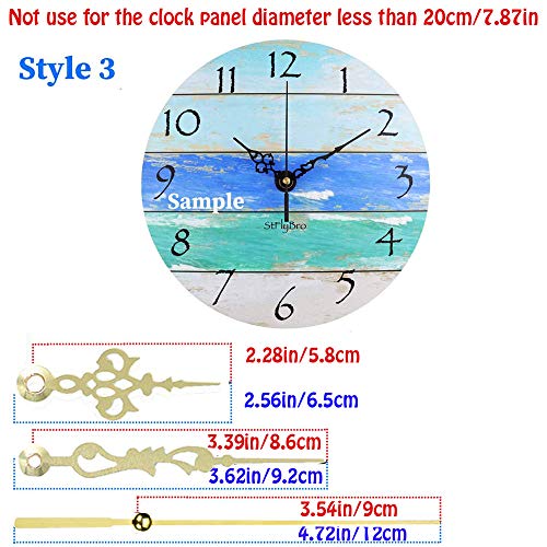 Image of Non Ticking Wall Clock Movement Kits Replacement Long Shaft Pendulum Hands Quartz Mechanism DIY Repair Parts Replacement with 3 Pair Hands, Spades, Fancy, Straight (Shaft Length 1 /2 inch)