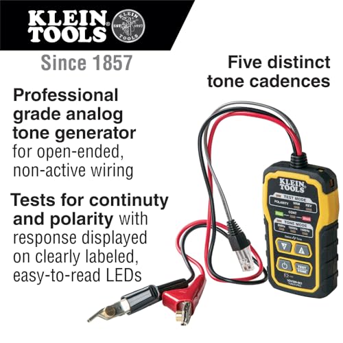 klein tools vdv500-820 wire tracer tone generator and probe kit continuity tester for ethernet telephone speaker coax video and data cables rj45 rj11 rj12