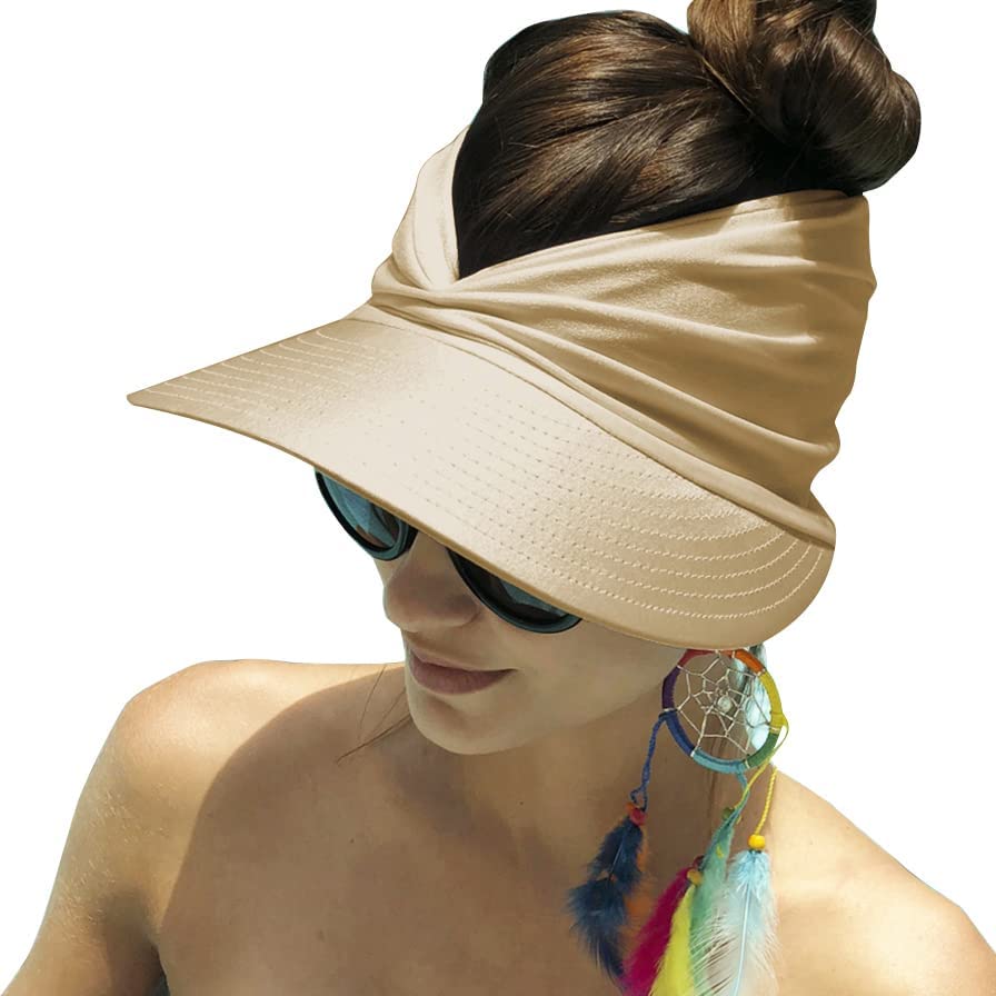 La Mejor Lista de Gorras para Playa los mejores 5. 49 Allphv Sombrero con Visera De ala Ancha para Mujer, Sombreros para El Sol De Verano UPF 50+, Protección UV, Sombreros De Playa, Visera De Golf Plegable para Mujer, Gorra De Playa...