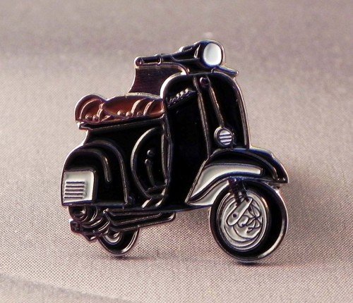 Mainly Metal Black Metal Enamel Pin Badge Brooch Vespa In