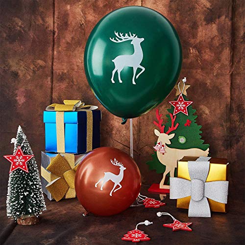 24 Pieces Elk Buck Deer Balloons Woodland Latex Deer Balloons And 2 Rolls Black Ribbons For Deer Party Favor Supplies Decoration Lumberjack Camo Party #TOP3