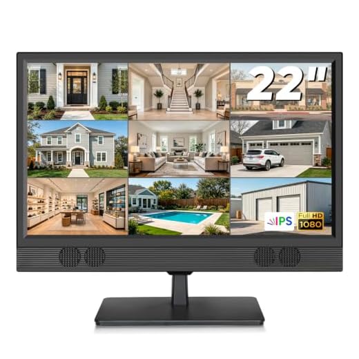 othoig 22 Inch Security Camera Monitor, 1080P Full HD IPS CCTV Surveillance Display with HDMI VGA BNC RCA Inputs,Built-in Speakers & Remote Control,DVR NVR Compatible Monitor for Home Office Warehouse