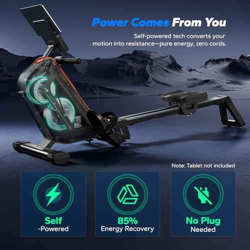 Image of MERACH Rowing Machines for Home, Powerful Electromagnetic Row Machine with 51.2 inch Extended Rail, 16-Level Handle Resistance Adjustment Rower, 350 LBS Load Capacity, Ergonomic Comfort Seat, Easy Storage