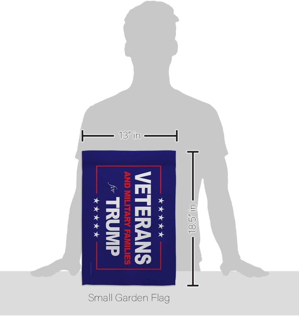 Trump Flag Blue Veterans Yard Sign Wall Hanging Decor Home Poster Military Families Supporter MAGA 2024 Garden Outdoor Patriotic Patio Decoration Republican Gift Made in USA