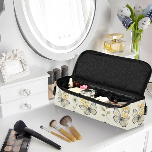 Bolso organizador para herramientas de cabello Butterflies Bees Beige, compatible con planchas, rizadores y accesorios de cuidado capilar. Resistente al calor, gran capacidad y portátil, ideal para viaje. miniatura 7