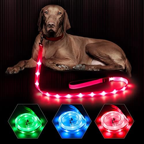 LED Dog Leash for Safe & Peaceful Evening Walks High Visibility Light Up Dog