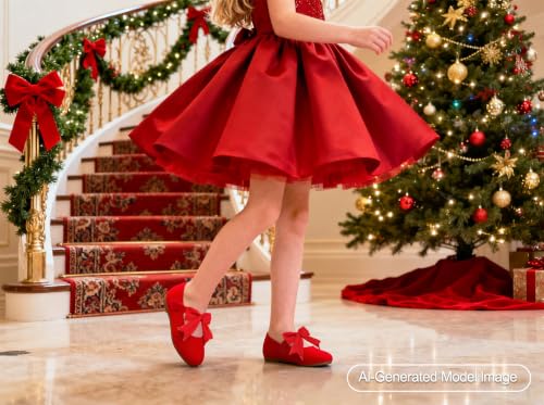 Image of PHIRAMIN Tollder Girl Dress Shoes - Little Girl Ballet Flats for Wedding Party