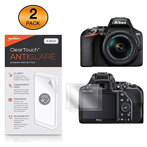 Nikon D3500 Screen Protector, BoxWave® [ClearTouch Anti-Glare (2-Pack)] Anti-Fingerprint Matte Film Skin