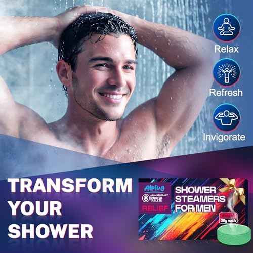 Image of Shower Steamers for Men 8 Pack - Gifts for Men, Shower Bombs Aromatherapy with Essential Oils, Mens Gifts Ideas, Birthday Gifts for Him Dad Husband, Gifts for Mens Who Have Everything