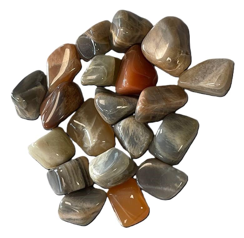 Pierre de Lune Noire Roulée de 2 à 3 CM, Microcline Roulée, Pierre Naturelle de Lithothérapie, 1 Unité