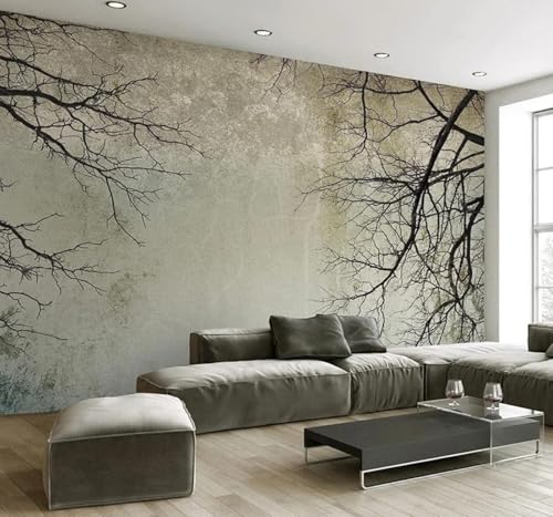 Papier Peint Branches Art 3D Rétro Créatif Moderne Soie 250cm × 170cm - 3