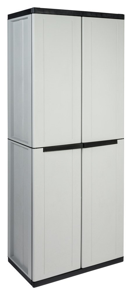 Kreher Kunststoffschrank Werkstattschrank, abschließbar, Grau