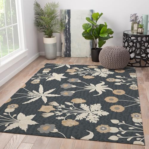 Tapis gris vintage pour chambre ou salon bohème chic