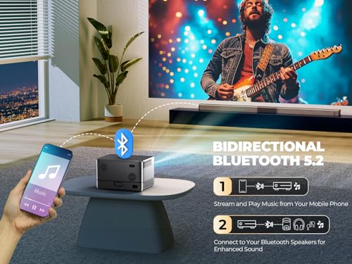 Outdoor 4K WiFi Projector with Bluetooth and Auto Keystone - DBPOWER's Portable Movie Projector
