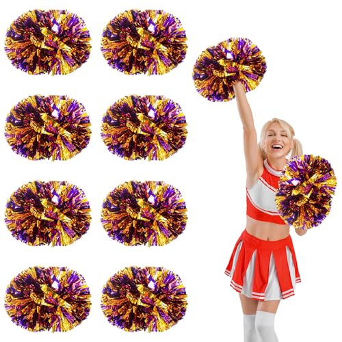 Pompons de cheerleading lot de 8 poignée intégrée anti-fatigue des mains