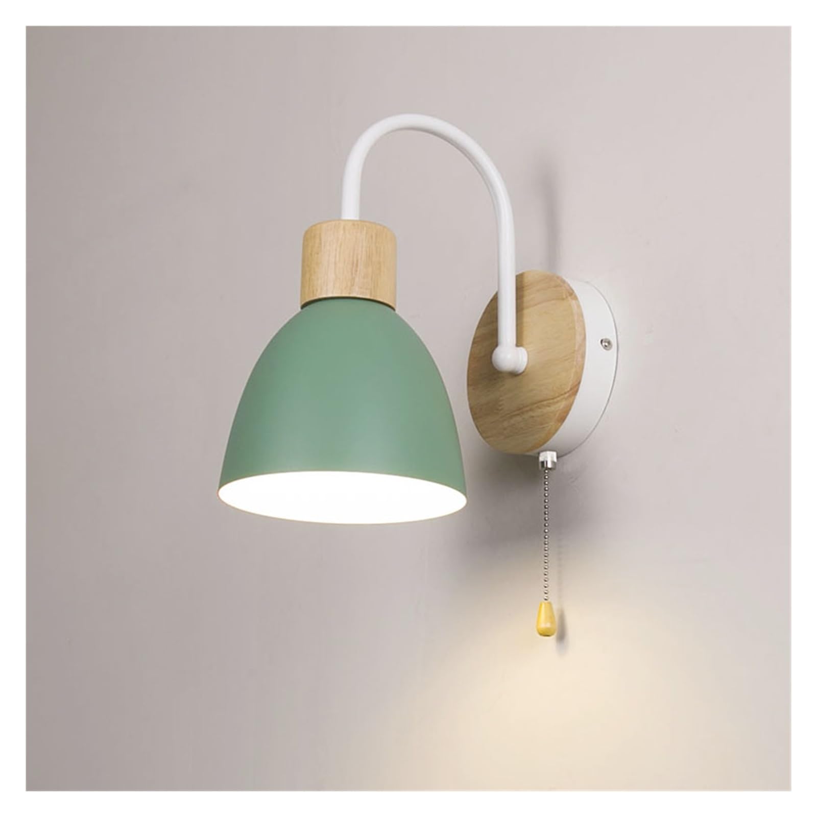 Applique E27 macaron avec interrupteur pour chambre et salon blanc vert - 8