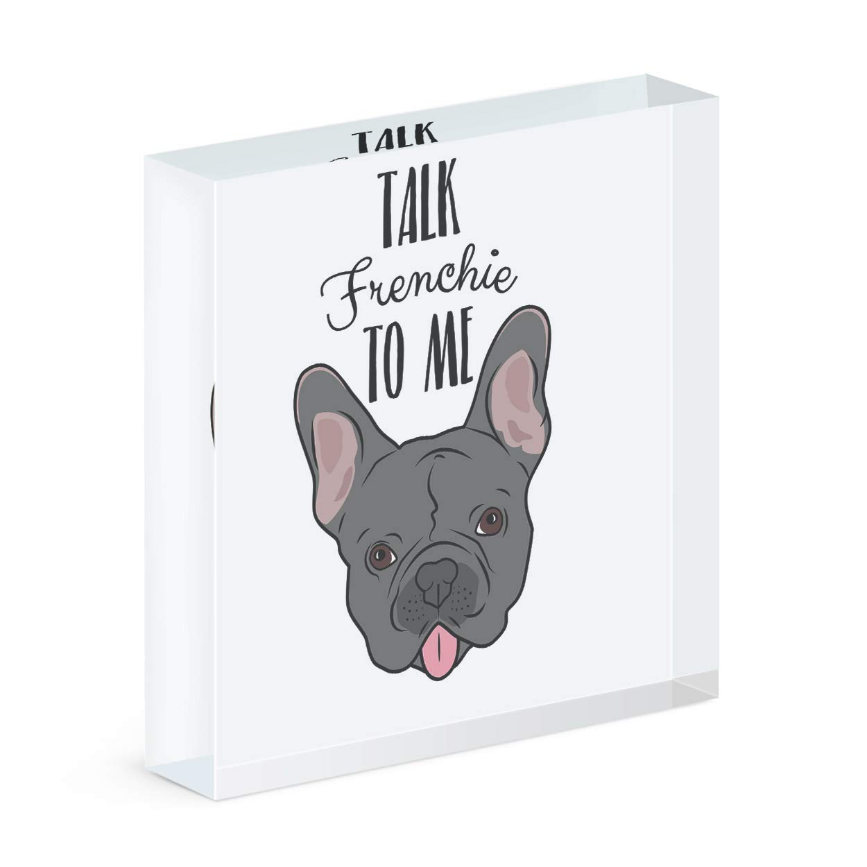 Bouledogue Français Bloc Acrylique Cadre Photo Gift Base décoration chien