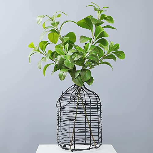 LNGO 28 inch 1 Bundle 3 Brunches Faux Watercres Leaf Artificial Greenry UV Resistant Bushes Shrubs Office Home Outdoor Decoration