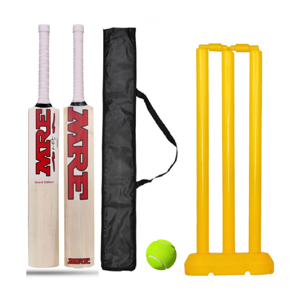 Cricket kit with Wooden Bat & Bat Cover, Plastic Stumps and Tennis Ball for Kids | Cricket Kit for Kids Cricket Bat with Wicket (Size 3, Age 6-10 Year)-image-14
