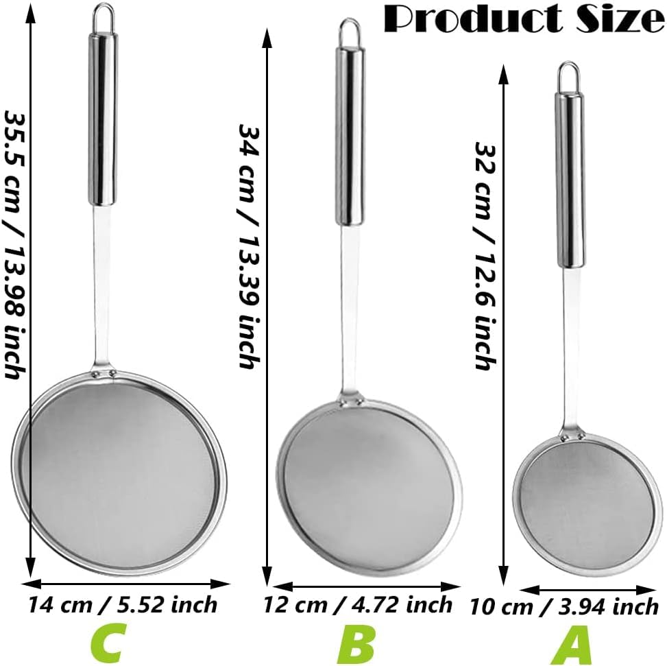 Aieraczy 10cm Skimmer Spoon, Spider Strainer Skimmer, Spider Cooking Utensil, Slotted Spoon - Image 2