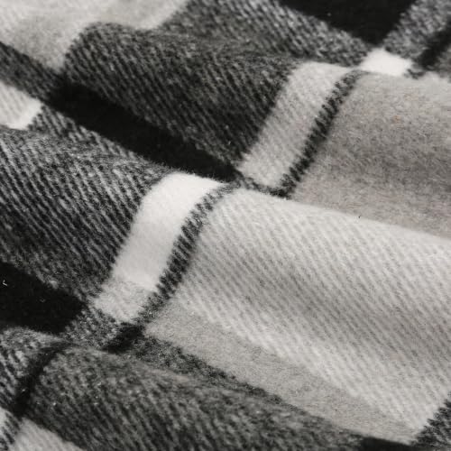 Image of IDEALSANXUN Women's Fall Winter High Waisted Wool Plaid A-line Long Skirt