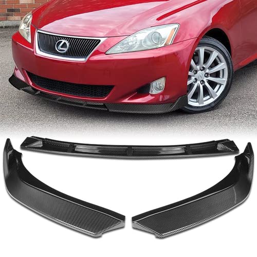HK5 3 Pieces STP-Style Front Bumper Lip Spoiler Splitter Side Body Kit Trim Protection Compatible with 2006-2008 Lexus IS250 IS350, 2007 (Painted Carbon Style)