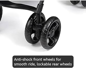 Summer Infant 3Dlite Folding Lightweight Side by Side Double Stroller with 5-Point Safety Harness for Infants and Toddlers, Black