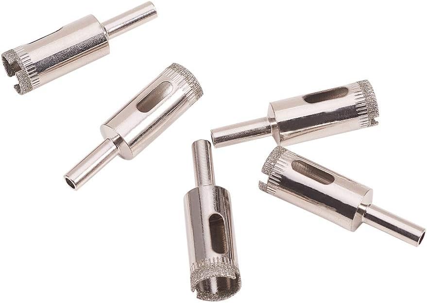 Utoolmart ガラスドリル ホールソー ドリルセット ドリルビットセット 期間限定特価品 ガラス タイル用 ドリルビット ホールソーセット コアビット 穴あけ 混合 5pcs 硝子 16mm 陶器 カッター シルバー 加工 タイル 大理石 レンガ 研削