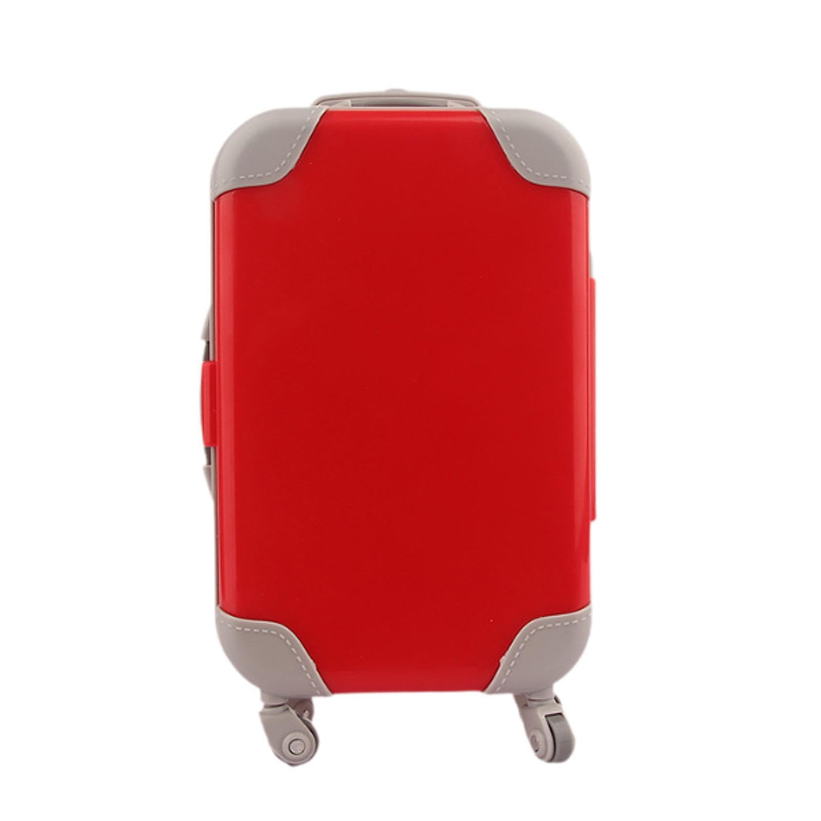 Mini Travel Suitcase to Open for Dolls, Mini Suitcase Toy to Dress Up 18 Inch Dolls, Red