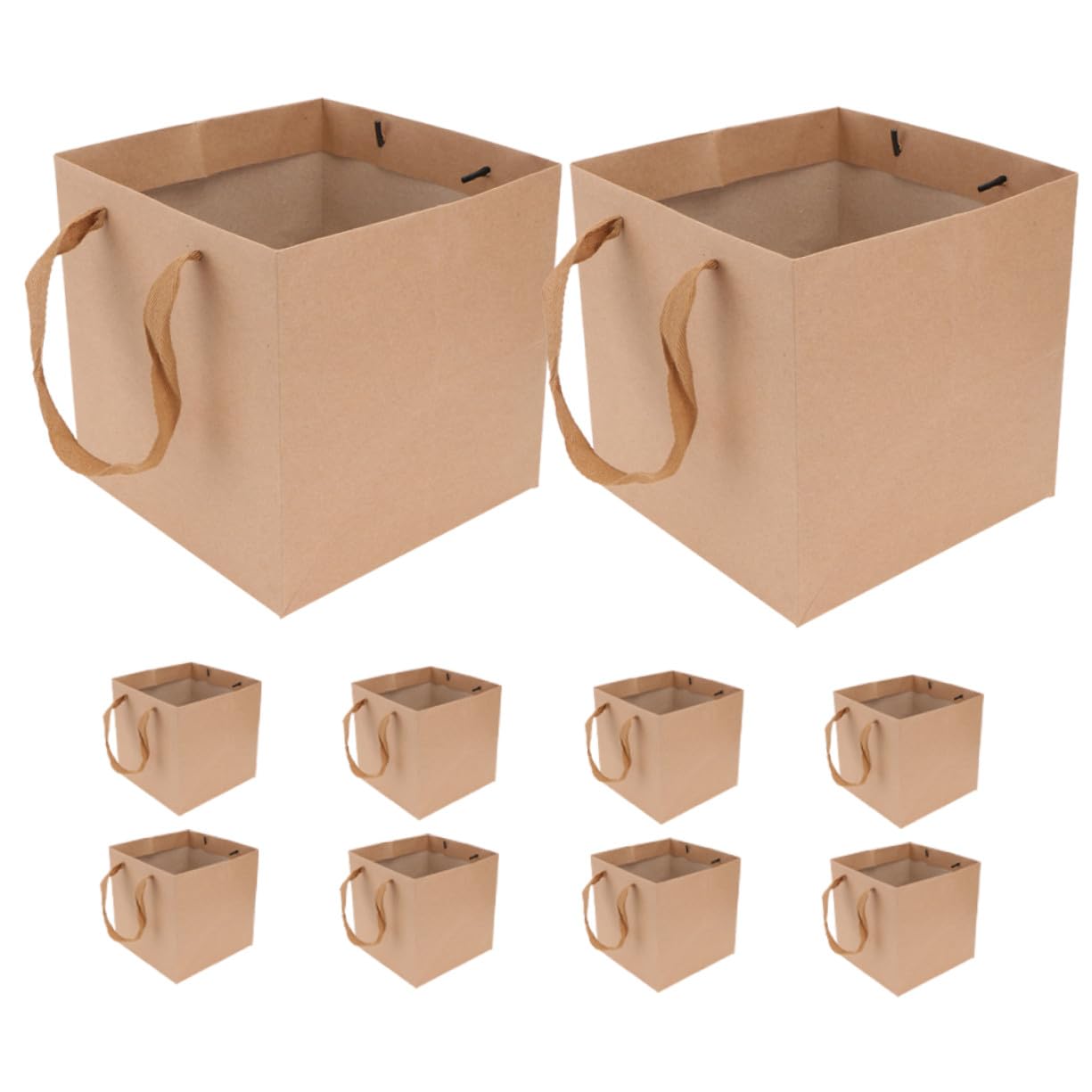 JECOMPRIS 10 Bolsas de Papel Cuadradas Resistentes para Flores y Pasteles, Ideales para Fiestas, Eventos y Empaquetado Elegante