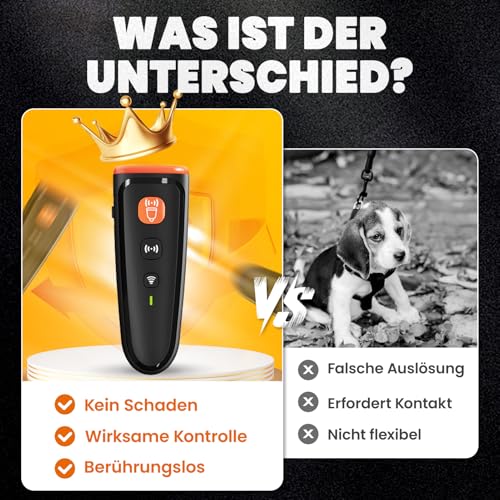 HOPFROG Anti Bell Gerät Hunde, Tragbarer Antibell Ultraschall Gerät, Leistungsstarkes Hunde Bellen Stoppen, Hundebellen-Abschreckmittel für Kleine Große Hunde Innen Außenbereich Antibell Hund