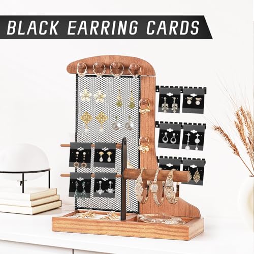 Image of DIY Crafts 200 Pieces Velvet Jewellery Earring Stud Display Holder Cards | Premium velvet jewellery display cards for organising and showcasing Earrings like Studs, Dangles and more