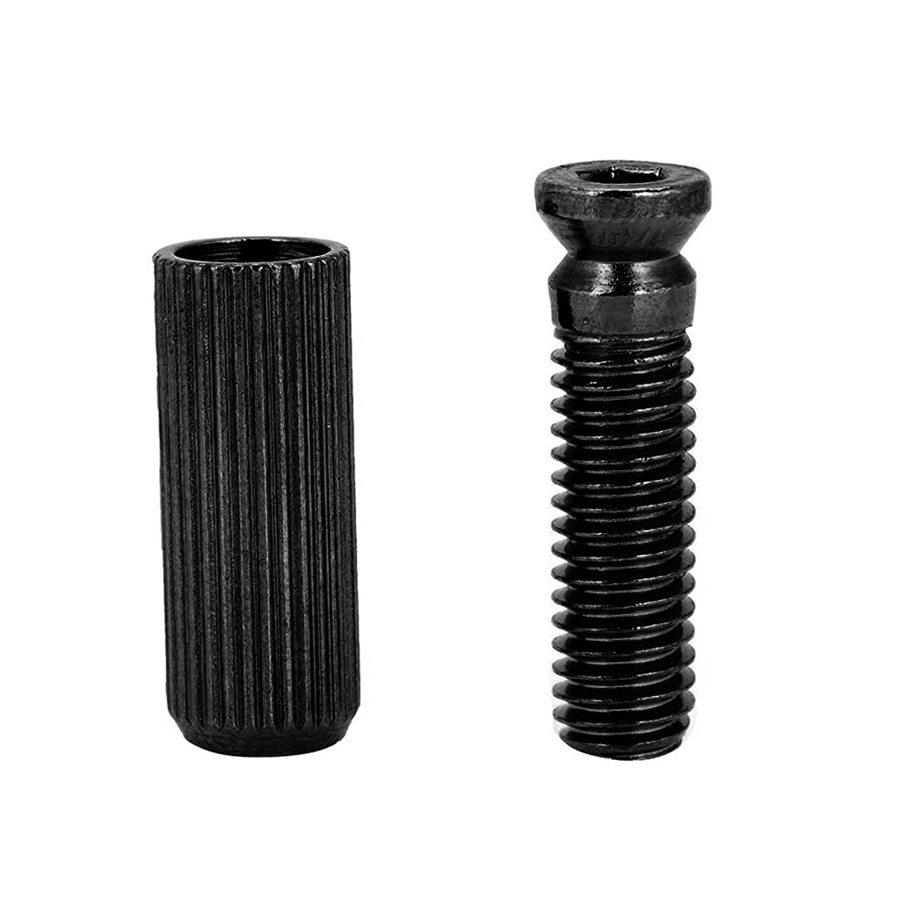 Adjustable Electric Guitar Bridge Studs Anchors for Floyd Rose, Adjustable Height Guitar System Anchors Set of 2 Bridge Studs Replacement Parts (Black)