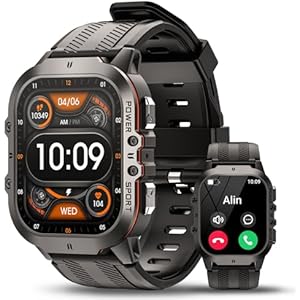 AVUMDA Reloj Inteligente Hombre 1,96 Pulgadas AMOLED Pantalla HD, Smartwatch con frecuencia cardíaca SpO2, Podómetro 100+ Modos Deportivos, Smartwatch Hombre Impermeable IP68 para Android iOS
