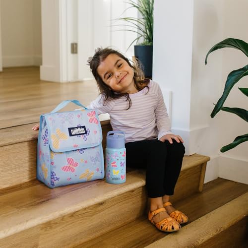 Image of Wildkin Kids Insulated Lunch Bag - Keeps Food Hot or Cold, Easy-Clean Lining and BPA-free for Boys & Girls, Ideal for School, Travel & Daycare - Butterfly Garden