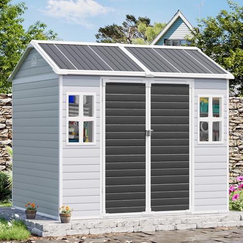 CDCASA 8x6 FT Resin Storage Sheds with Floor, Waterproof Large Outdoor...