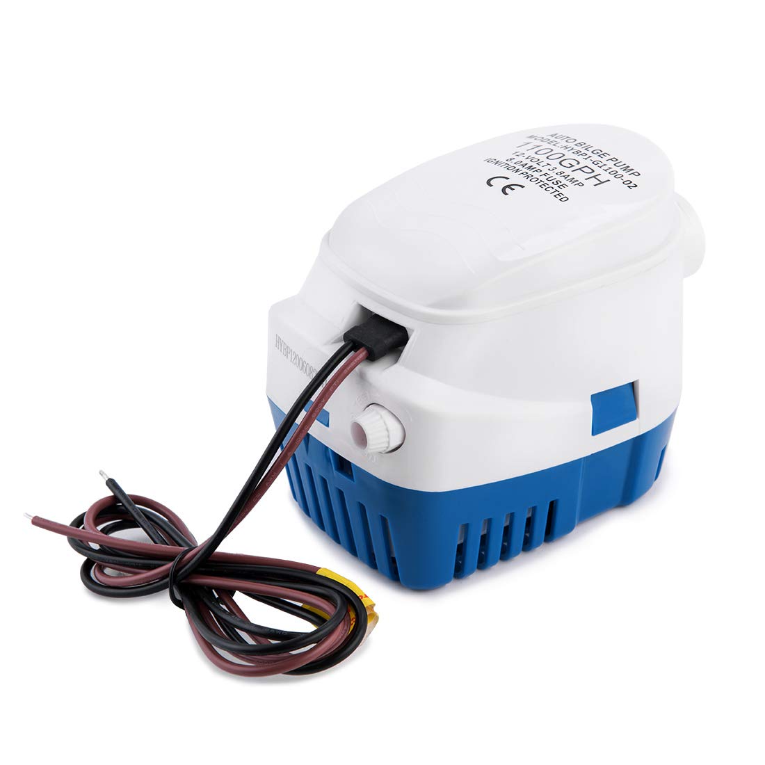 Dontmiss Automatic Submersible Small Boat Bilge Pump 12v 1100gph Auto with Float Switch bilge pump for boat(Outlet Diameter：1 1/8") (non-polar 1100GPH)