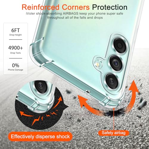 Image of Lustree Back Cover Transparent Case Compatible with Samsung Galaxy M55 5G | Clear + TPU Case with 4 Corner Air Cushion Protection & Camera Protection | Slim& Stylus Cover