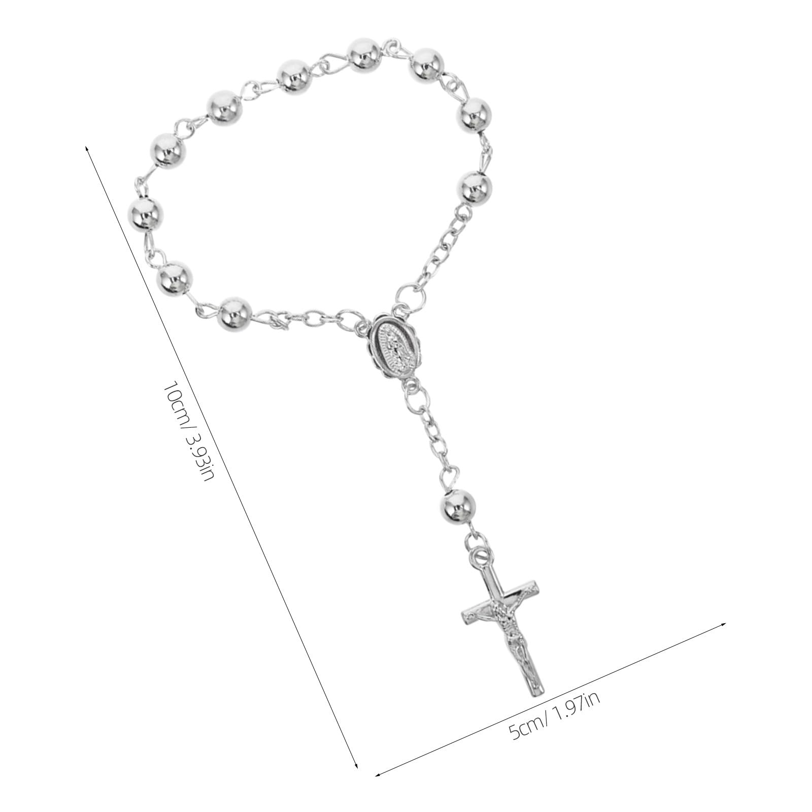 Lurrose Set de 25 Rosarios para Bautismo - Mini Rosarios - Recuerdos para Eventos Religiosos con Bolsa de Organza para Bautizos, Comuniones y Ceremonias Católicas
