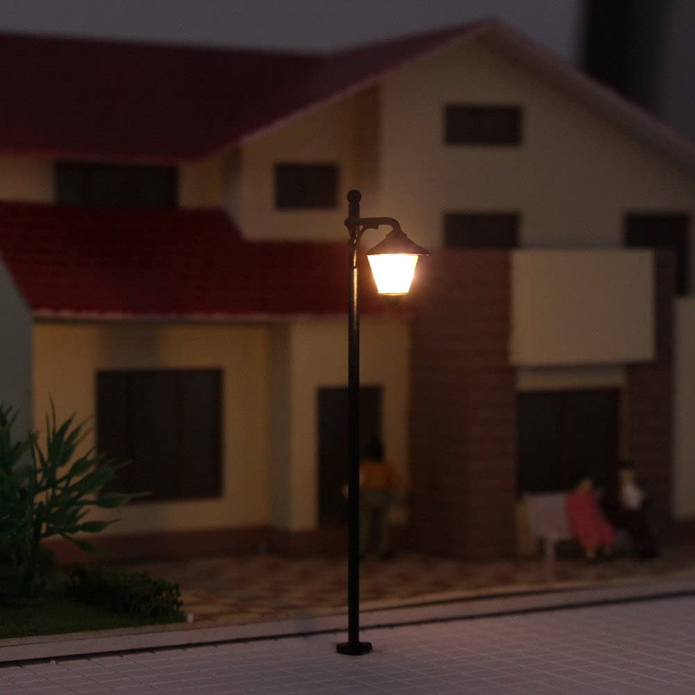LYM11 10 pz Modello Ferroviario Led Lampione Street Lgihts N Scala 5cm 12V Nuovo