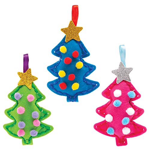 Baker-Ross-AW993-Christmas-Tree-Ornament-Sewing-Kits-Pack-Of-3-Festive-Arts-And-Crafts-Christmas-Craft-Kits-for-Kids Baker-Ross-AW993-Christmas-Tree-Ornament-Sewing-Kits-Pack-Of-3-Festive-Arts-And-Crafts-Christmas-Craft-Kits-for-Kids