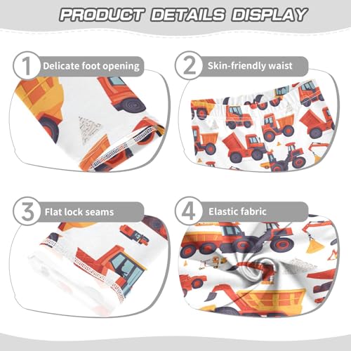 Girls Leggings Red Construction Vehicles Toddler Girls Clothes Leggings for Girls Toddler Girls Leggings 3-4T3