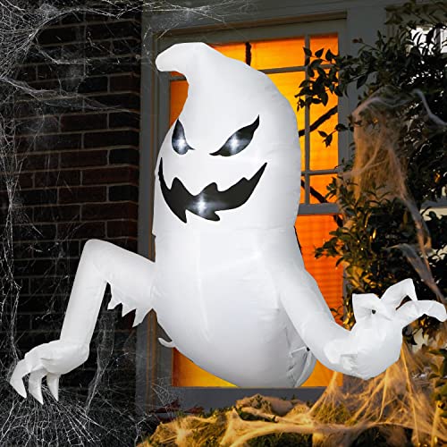 Party Life 4 Ft Halloween Inflatables Outdoor Decorations Ghost Broke Out From Window With Build-In Led Blow Up Scary Halloween Decorations Party Indoor, Outdoor, Yard, Garden, Lawn Decoration #TOP20