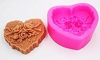 Vista 4 de Molde en forma de corazón de rosa para velas de jabón, moldes de silicona para dulces, chocolates, jabones, bombas, hornear, mentas de fondant