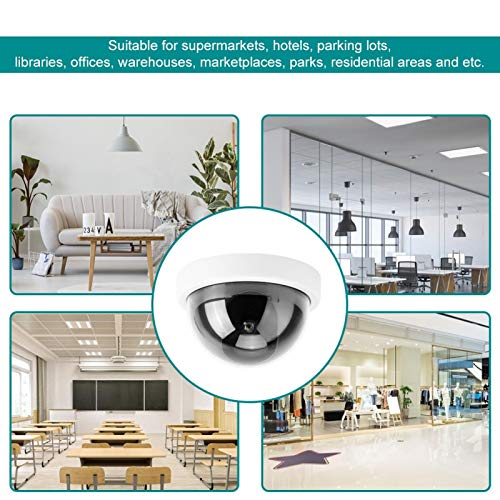 Dioche 4pcs Dome Simulation Dummy Fake Security Camera, Anti-Theft CCTV Surveillance Camera with Flashing Led Light(White)
