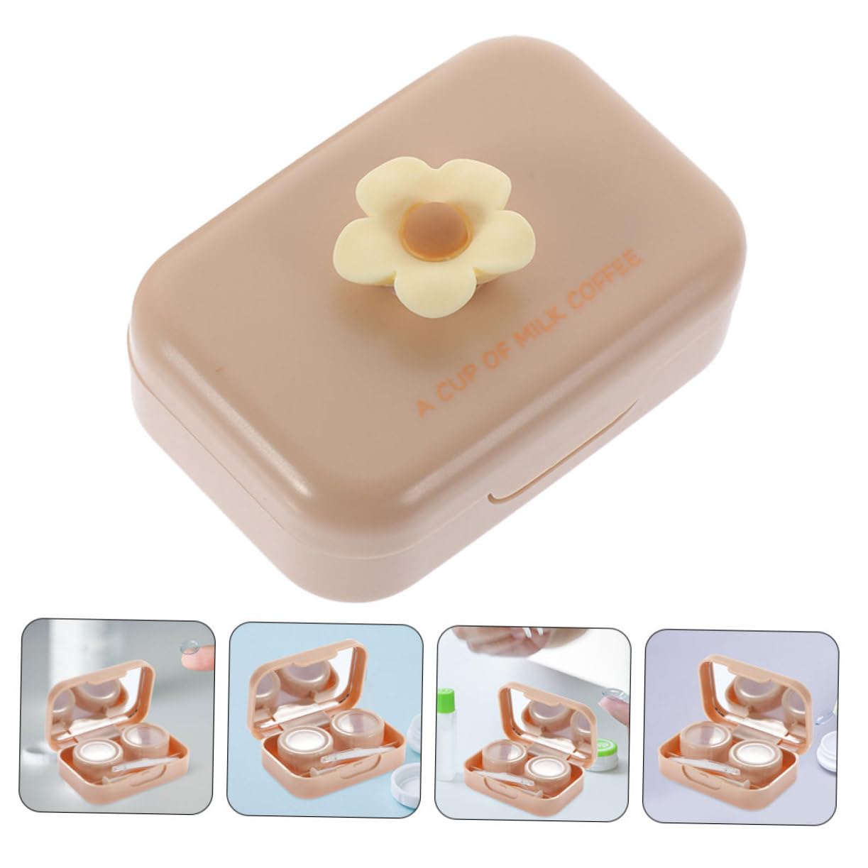 10 Set Astuccio piccolo Portatile Trasporto scatola adorabile organizer per obiettivi porta lenti a contatto da viaggio squisito porta lenti a contatto pp