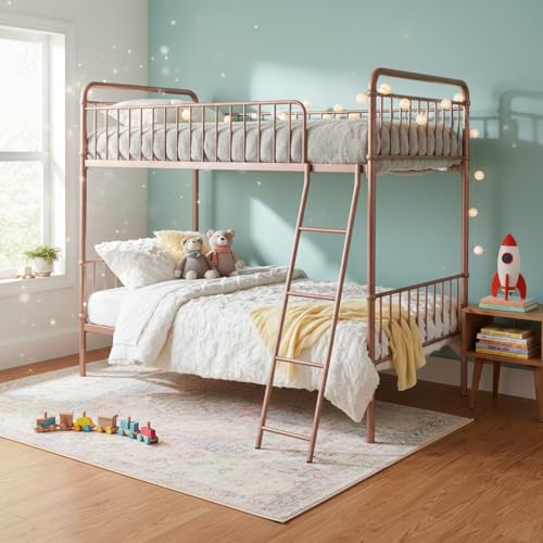 Image of APRODZ Marks Twin Bunk Bed (Metal - Gold Powder Coated)