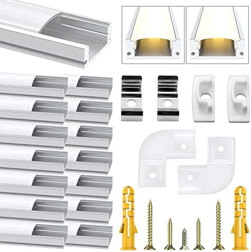 VINGO 10x1m LED Alu Profil Aluminium Profil Schiene LED Leiste LED Kanal Für LED Strip Profil Modelle 81351271