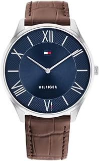 Becker Quartz Basic Slim Navy Dial Brown Leather Strap Analog Watch for Men